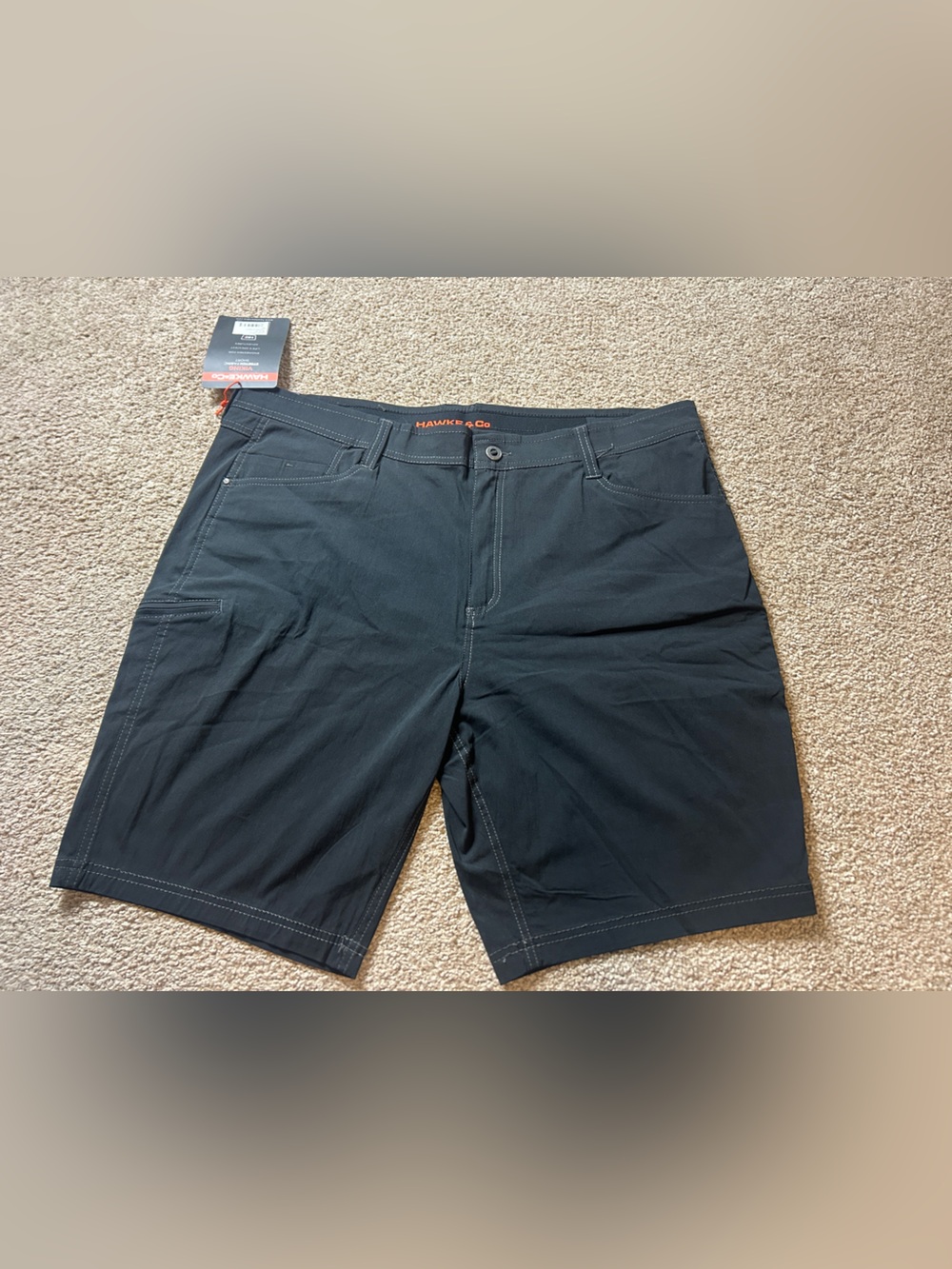 Hawke & Co Men’s Black Performance Shorts Stretch Casual Golf Walking Shorts NWT